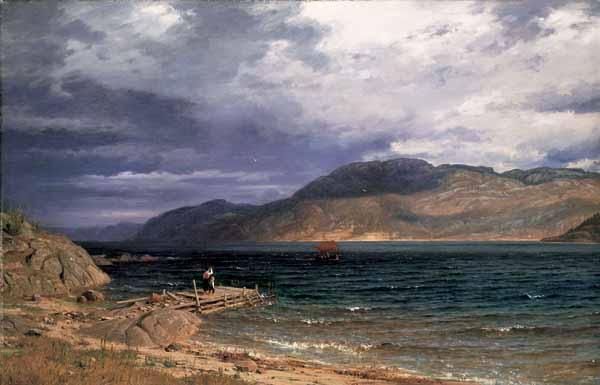 Amaldus Clarin Nielsen Enes ved Hardangerfjord Norge oil painting art